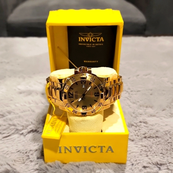Men's Invicta Excursion Gold Stainless with Gold Face (New) - Picture 2 of 3